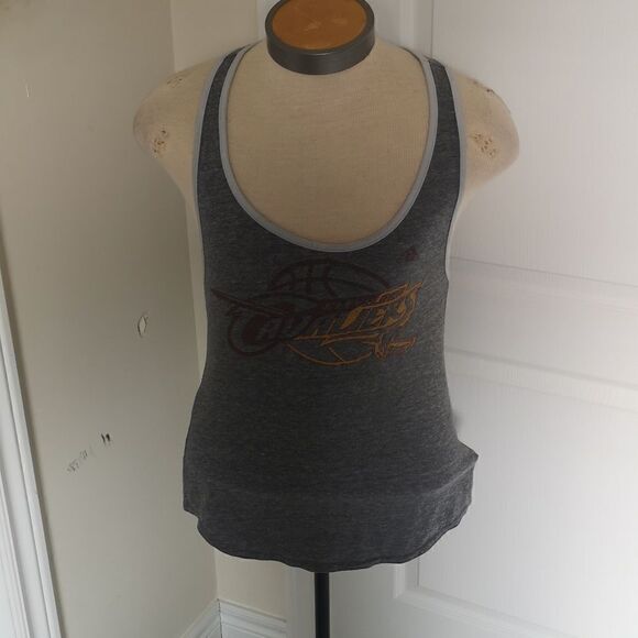 Adidas Ladies Racer Back Tank Top Medium Gray - Picture 7 of 16